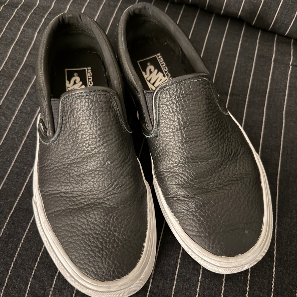 Vans black leather 8.5